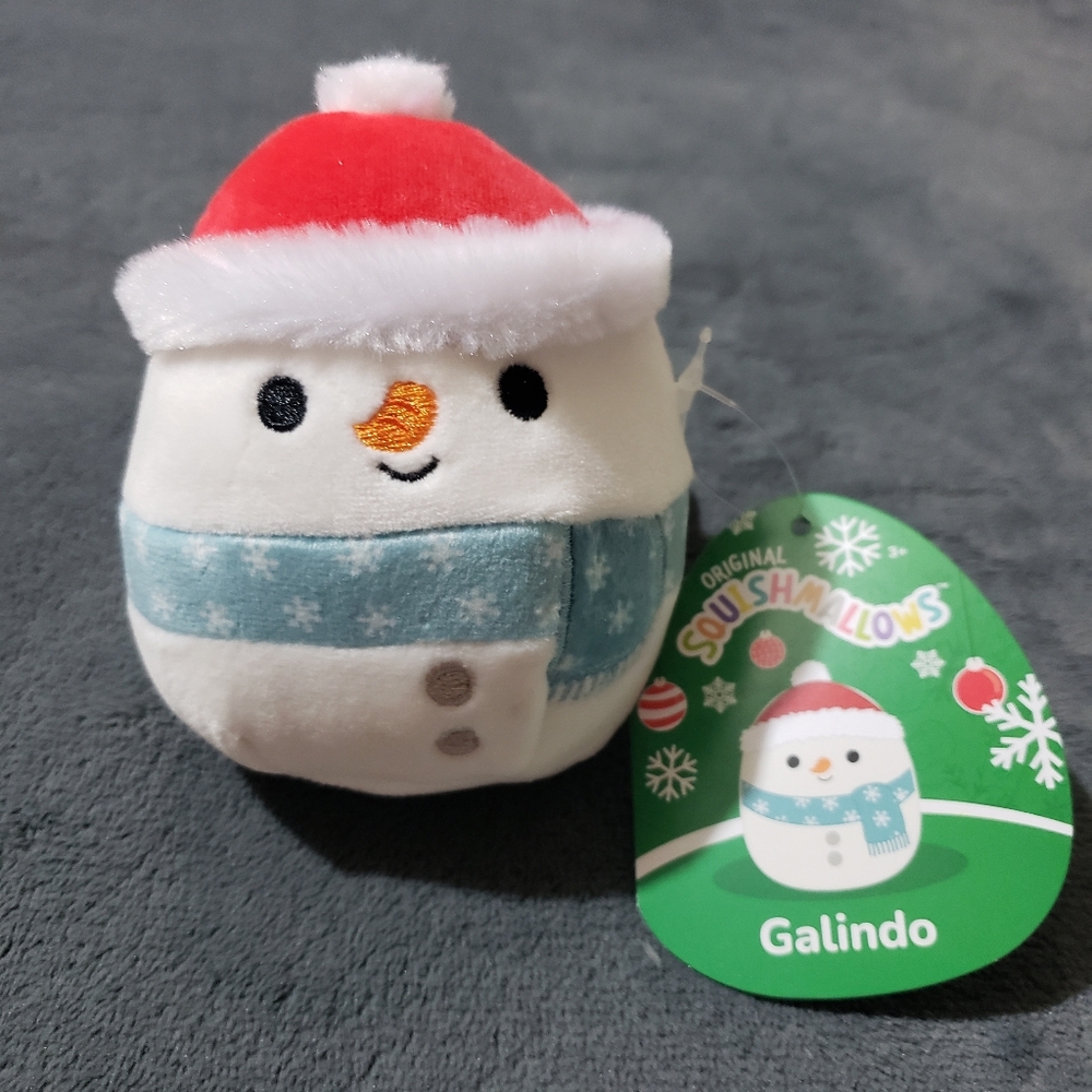 Galindo Snowman 3.5" Squishmallows plush Christmas ornament 2023 NWT